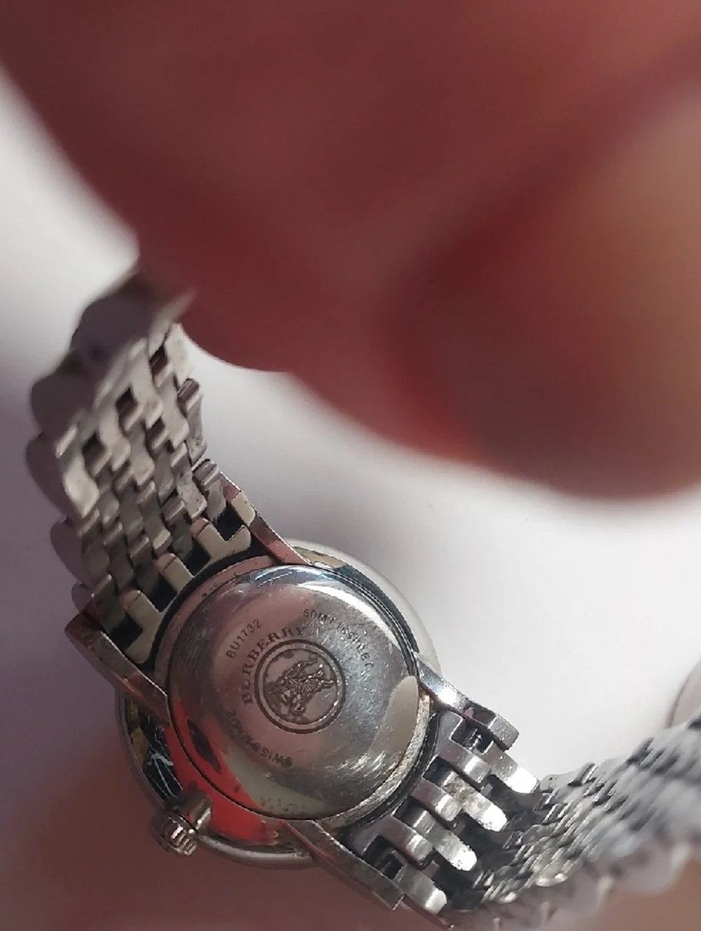 Burberry Stainless Steel Watch Silver Round Face